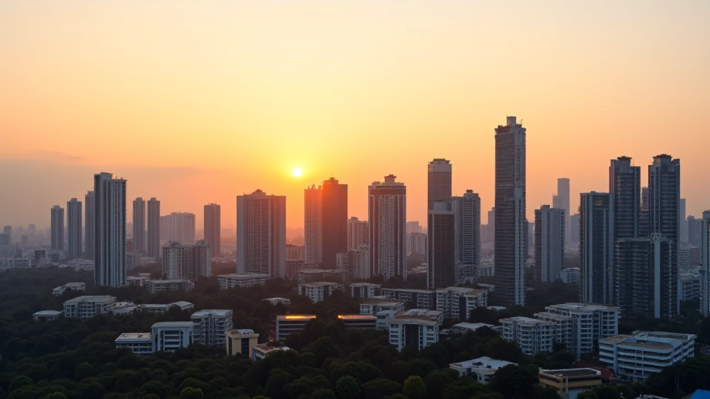 Modern Malaysian residential buildings and urban skyline